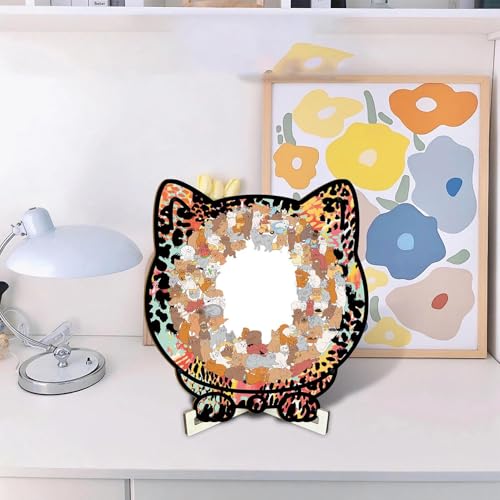Puzzle en bois en forme de chat et jouets éducatifs d'animaux
