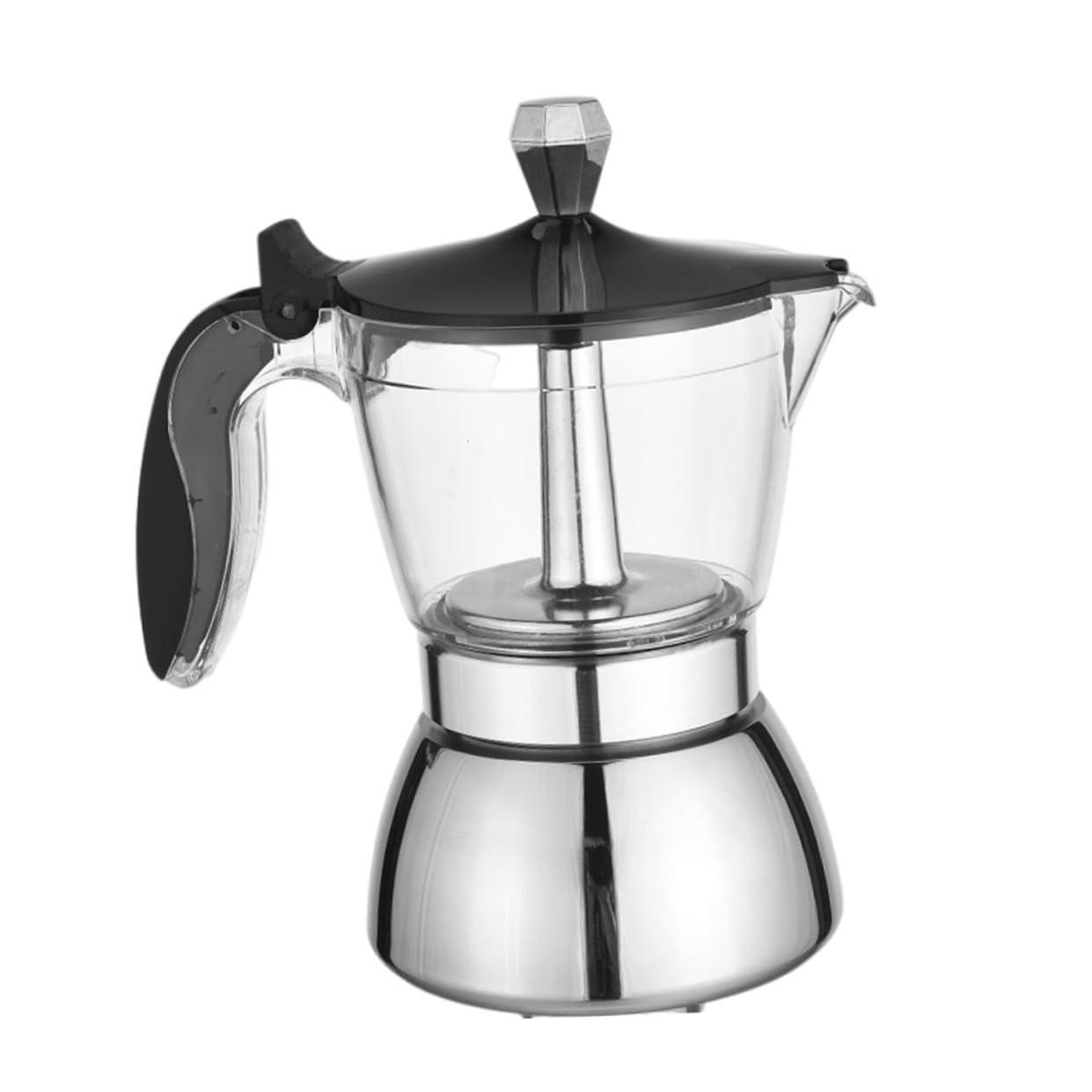 LIFKOME Caffettiera Espresso Acciaio Inossidabile Da Design Trasparente Per Casa e Ufficio Caffettiera Per Tazze Perfetta Per Regali e Decorazioni
