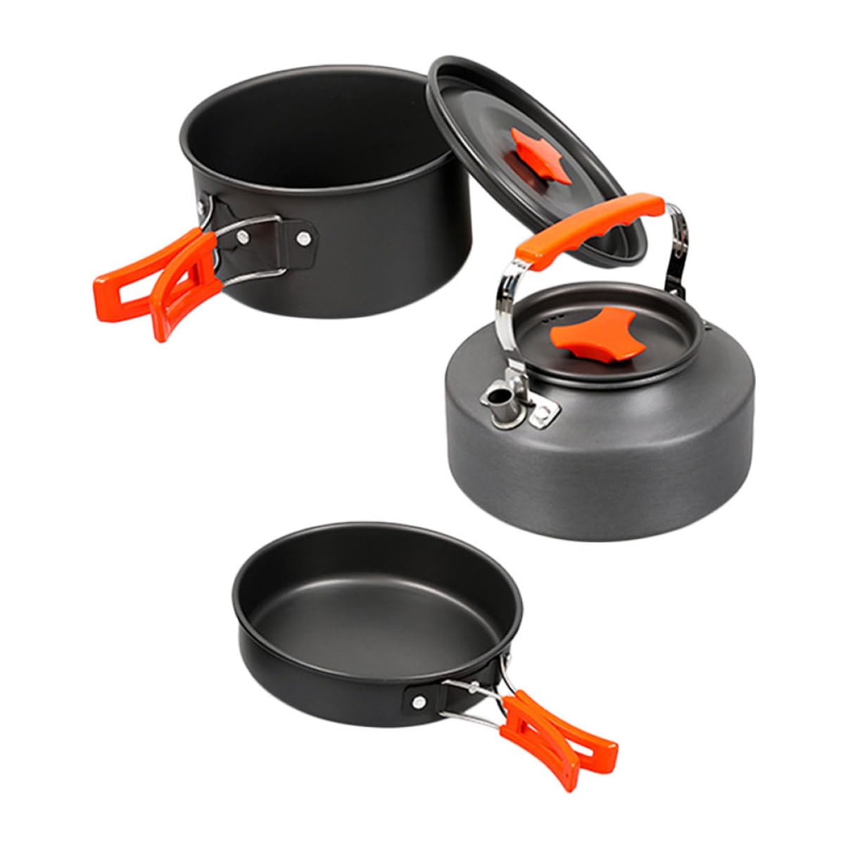 1 Juego Utensilios de Cocina para Camping Sartenes Antiadherentes Kit de Cocción Portátil para Excursiones y Picnics Personas