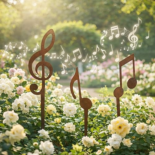 Juego de Estacas para Plantas de Metal con Notas Musicales miniatura 6