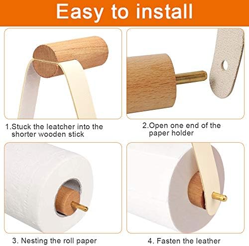 KLYNGTSK Wooden Toilet Roll Holder Wall Mounted Toilet Paper Holder Hanging Toilet Tissue Holder Retro Tissue Roll Holder Multifunctional Tissue Hanger as Towel Holder for Bathroom Kitchen(18x20cm)