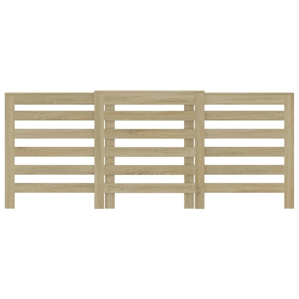 Revestimiento para radiador de roble Sonoma, 205 x 21,5 x 83,5 cm, con estante, moderno diseño de láminas, material de madera duradera para salón, baño o sótano, fácil montaje, soporte de