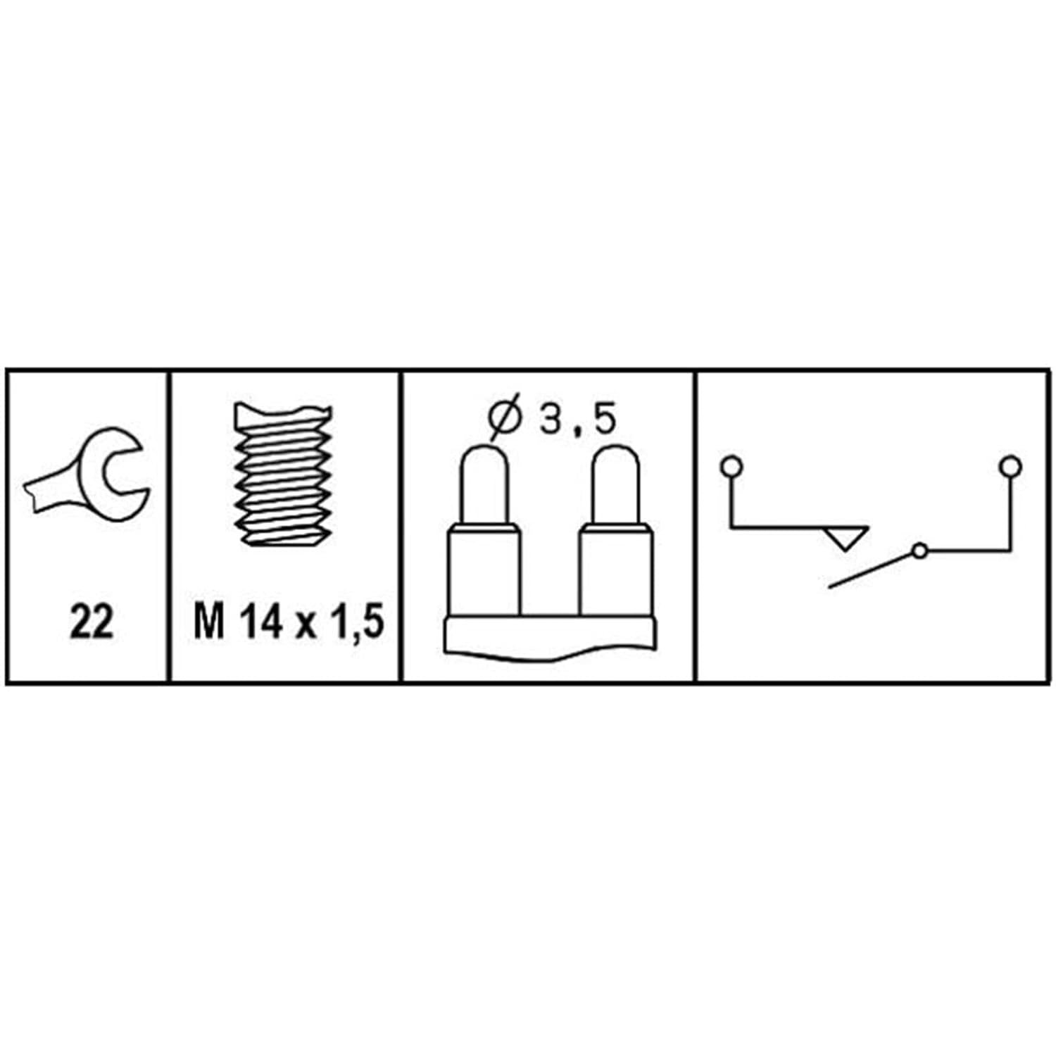 Hella 6ZF 008 621-341 Switch, Reverse Light - 12V - 2-pin Connector - Bolted - Normally Open Contact - Electric