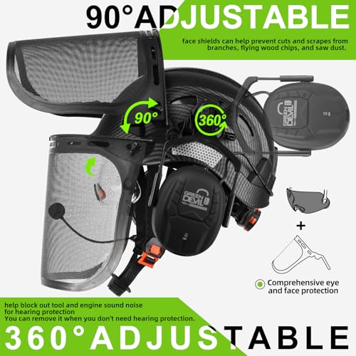 GREEN DEVIL Chainsaw Helmet with Bluetooth
