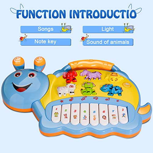 BeebeeRun Baby Musical Toys, Electronic Kids Musical Instruments Keyboard Piano Drum Set Learning Light Up Toy for Toddlers, Infant Early Educational Development Music Toys for Babies - Thumbnail 3