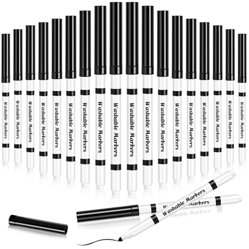Fullhawl 18 Pcs Line Washable Markers Bulk Black Fine Tip Markers Set Coloring Thin Tip Drawing Washable Pen for Kids Art School Classroom Back to School Gender Reveal Party Supplies Ages 6+