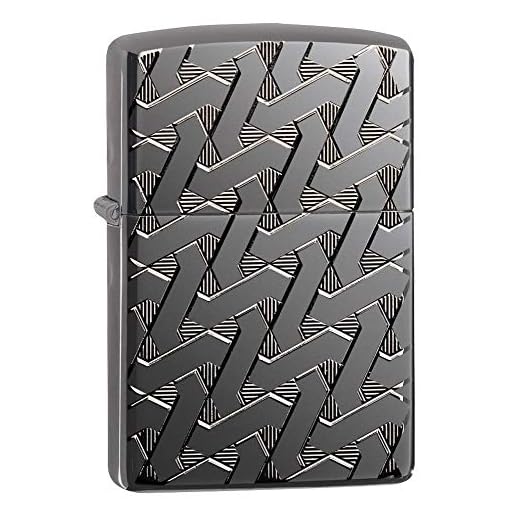 Zippo Armor 49173 - Mechero de Bolsillo con diseño geométrico, Color Negro