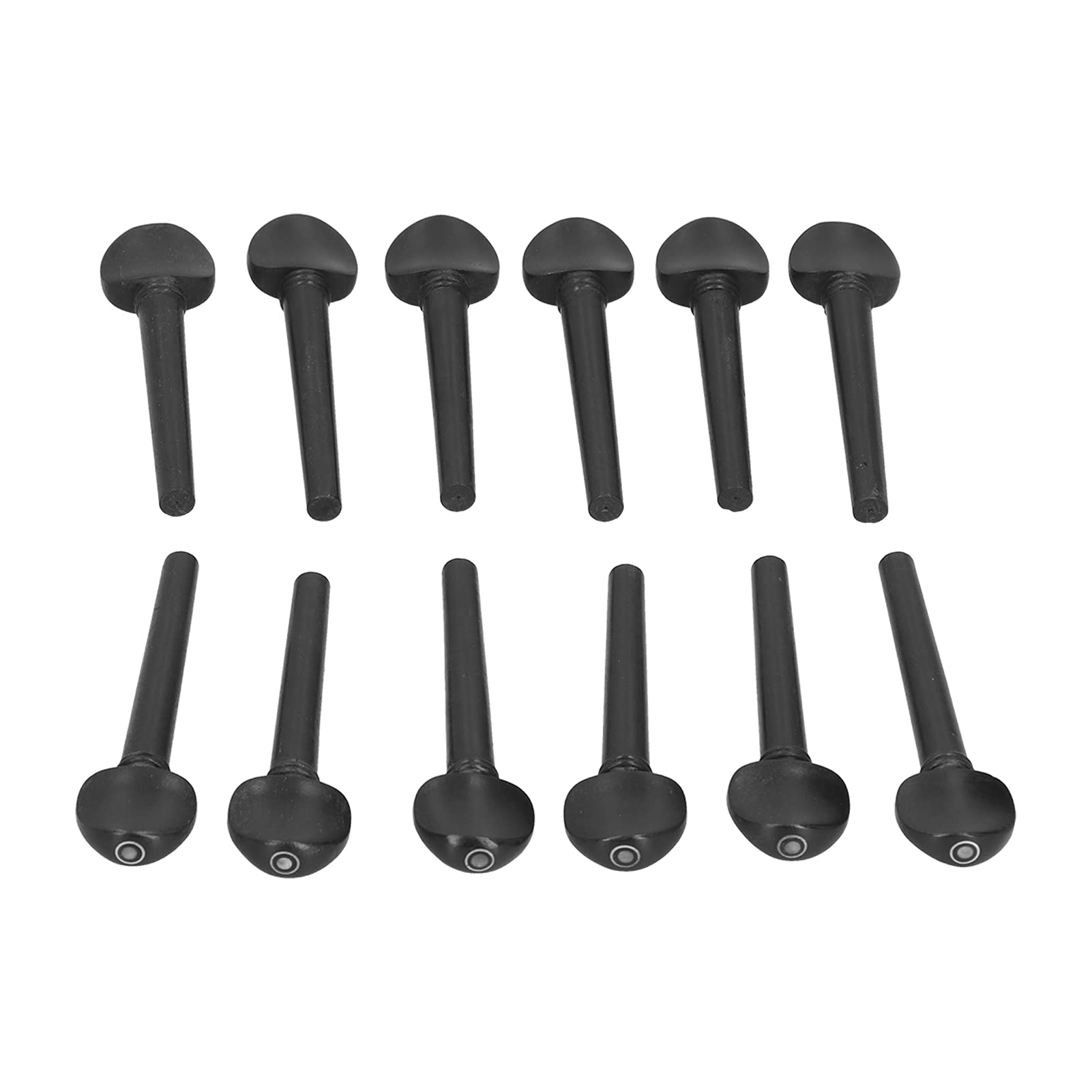 Yctze 12 Pcs Premium Ebony Tuning Pegs 8.7cm, Wooden Replacement Accessories with Fisheye for Oud, Violin, Viola, Fiddle and Lute