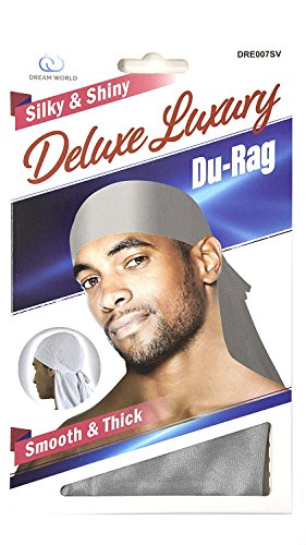Dream Deluxe Du-Rag Silver 3 Pack Smooth & Thick, Stretchable, Wrinkle Free, 100% Polyester