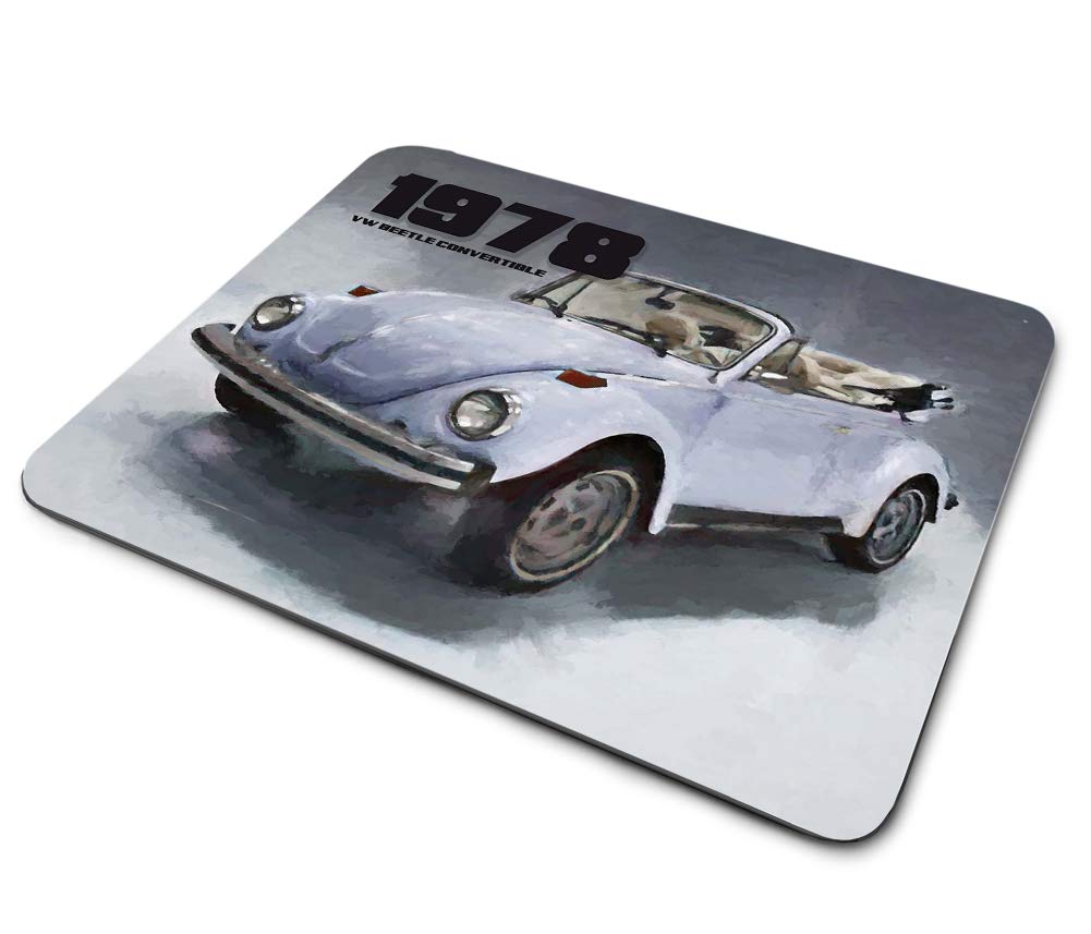 1978 Compatible with VW Beetle Convertible Design Thin Rubber Backed Square Mouse Pads for Gaming Computer Laptops Notebooks Desks