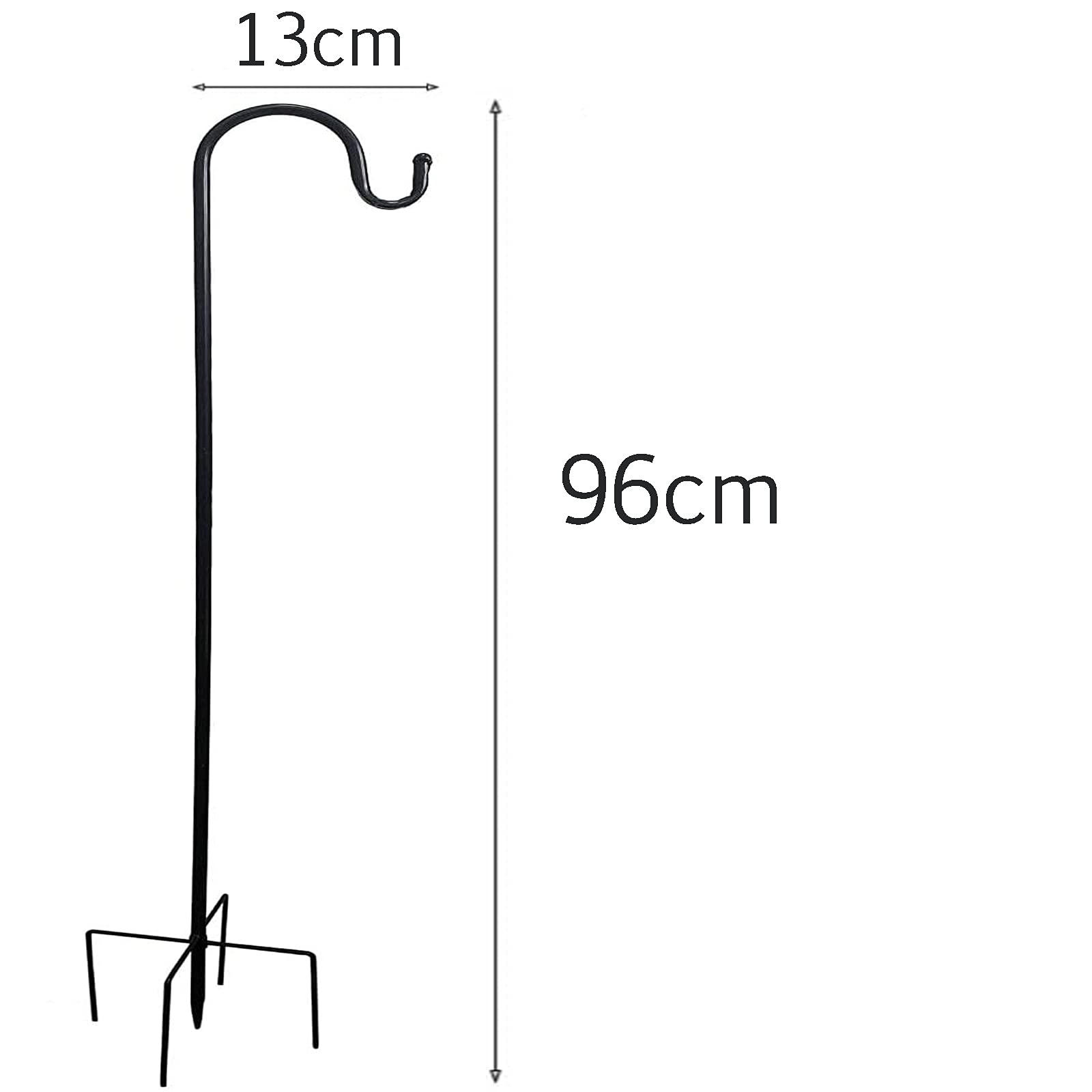 XVZ Shepherds Hook 4er Pack Ajustable Shepherd Hook, 38 pulgadas Super Strong Metal Garden Shepherd Hooks para colgar comederos de pájaros, macetas, farolillos, decoración de boda, color negro