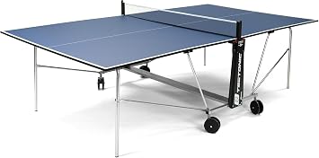 TECTONIC - Indoor Table Tennis Table   Foldable with Fixed Net, Steel Frame, Double Wheels,   Made in France