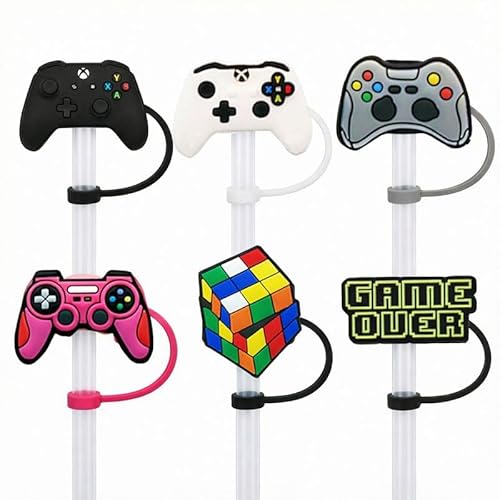 10mm Straw Covers Tips for Stanley Cup, Reusable Drinking STopper,6 PCS Silicone Straw Toppers for Tumblers, Fun & Dust-Proof Drinkware Accessories, Perfect for Parties & Outdoors