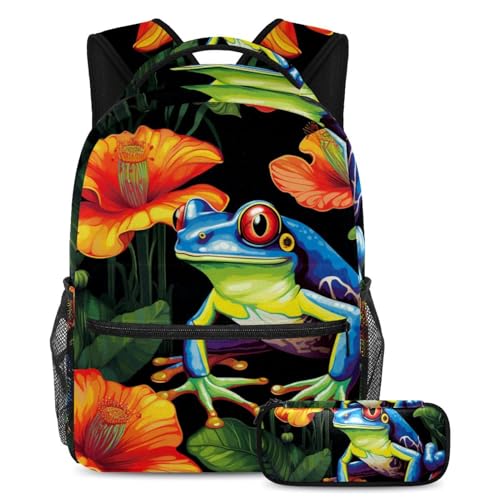 Cartable de grande capacité grenouille verte idéal pour étudiants et voyages