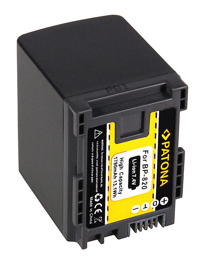 PATONA 2x BP-820 Batteria 1780mAh – sostituisce Canon BP-820 – per camcorder XA10 XA20 XA30, LEGRIA GX10, HF G10–G40, M30–M41, M300–M400, S10–S21 – doppio pack per riprese lunghe