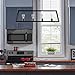 Linea di Liara Lorenzi Farmhouse Rectangle Chandeliers for Dining Room Light Fixture Over Table Dark Bronze 4-Light Fixtures Modern Linear Chandelier Island Lights for Kitchen Lighting, Bulbs Included