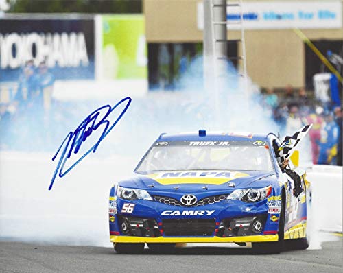 AUTOGRAPHED 2013 Martin Truex Jr. #56 NAPA SONOMA RACE WIN (Victory Burnout) Michael Waltrip Racing Signed Picture 8X10 Inch NASCAR Glossy Photo with COA
