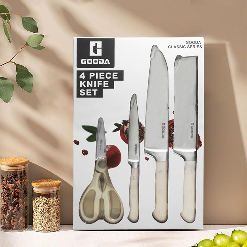 GOODA Kitchen Knife Set 4-Piece,High Carbon Stainless Steel Chef