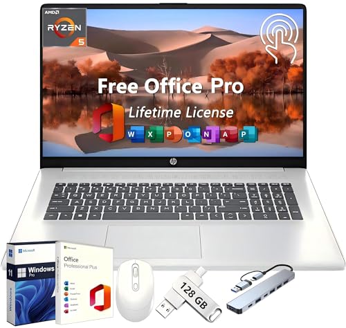 HP 17 Business Laptop, 17.3' HD+ Touchscreen, Office...