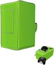 Funda antipolvo de tela impermeable para Xbox Series X, diseño de montaje en pared con bolsillo lateral, color verde