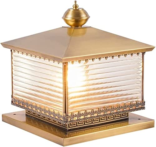 Lanterne de jardin en cuivre pur étanche IP65 avec verre pour extérieur élégant