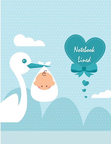Notebook lined: Stork baby blue: Notebook Journal Diary, 110 pages, 8.5" x 11"