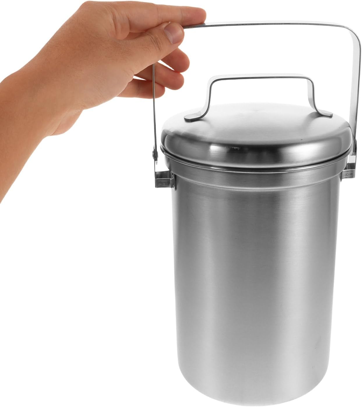 3l Stainless Steel Compost Bin with Lid, Kitchen Countertop Indoor Compost Bucket for Food Scraps, Metal Garbage Container for Home Composting and Waste Separation
