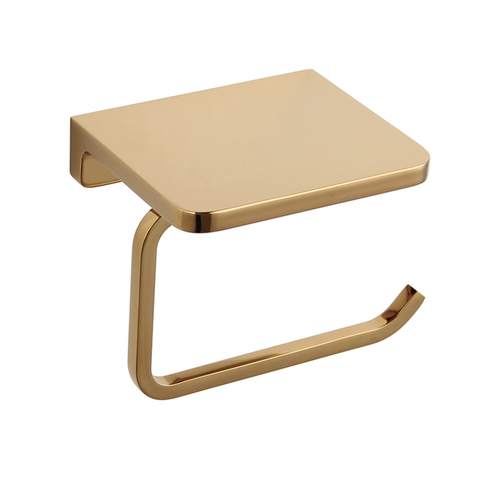 FHSLKXIM Smooth Toilet Paper Holder With Shelf Steel Tissue Paper Roll Hanger Wall Mount Wc Bathroom Accessories