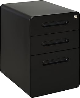Vinsetto Fully Assembled 3-Drawer Mobile File Cabinet Lockable All-Metal Rolling Vertical File Cabinet Black