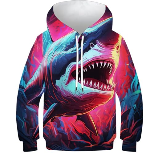 Sweat Requin 3D fini les pulls qui grattent vêtement chaud et doux pour ado 12-14 ans