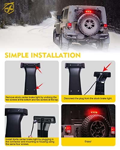 Image of Upgrade High LED 3rd Brake Light Compatible with 07-18 Jeep Wrangler JK JKU | Unique Eagle Claw Design, Brighter, IP68 Waterproof, PC Material, ABS Plastic, Plug N Play