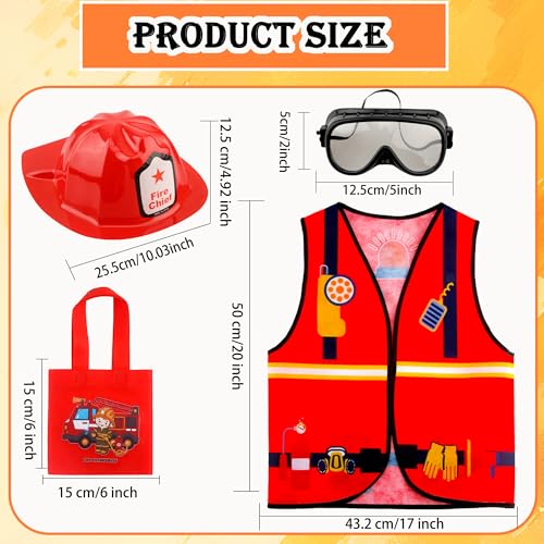 Set de 24 disfraces infantiles de bombero y obrero miniatura 2