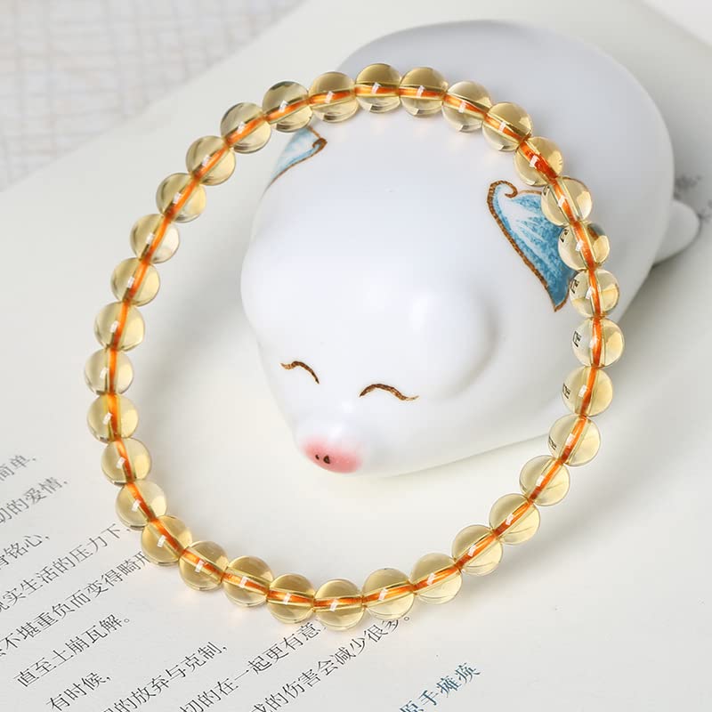 Amazon.com: 巴西黄水晶手链转运珠旺事业男女款时尚清新素款送礼单圈手串
