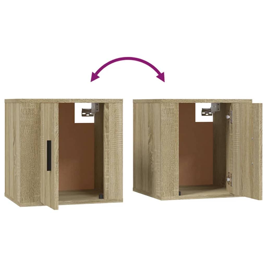 3-TLG. TV-Schrank-Set Sonoma-Eiche Holzwerkstoff, Hängend, Modernes Media-Center für Wohnzimmer, Viel Stauraum, Einfache Wandmontage, Langlebig