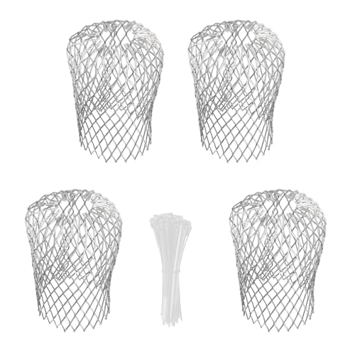 QBXMY7 4 Pack Heavy-Duty Aluminum Gutter Guards (3.5 Inch) - Expandable Downspout Leaf Filter Strainer with Debris Blockage Prevention Screen