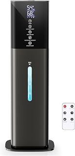 Humidifiers Large Room Bedroom with 7 Colors Light, 2.1Gal(8L) 3 Speed Quiet Ultrasonic Cool Mist Humidifier with 360° Nozzle, Humidity Setting, Timer,Aroma Box for Home Plant Baby Yoga Sleep (Gray)