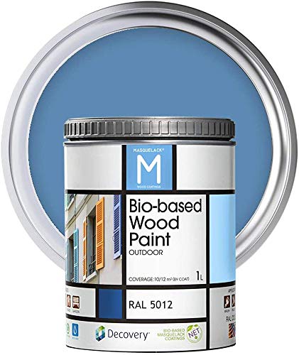 Pintura Para Madera Exterior | Color Azul | 1 Litro | RAL 5012 | Pintura Para Madera | Pintura Ecológica Para Todo Tipo De Madera | Pintura Madera Exterior Con Un Aspecto De Acabado Semi Mate Cover