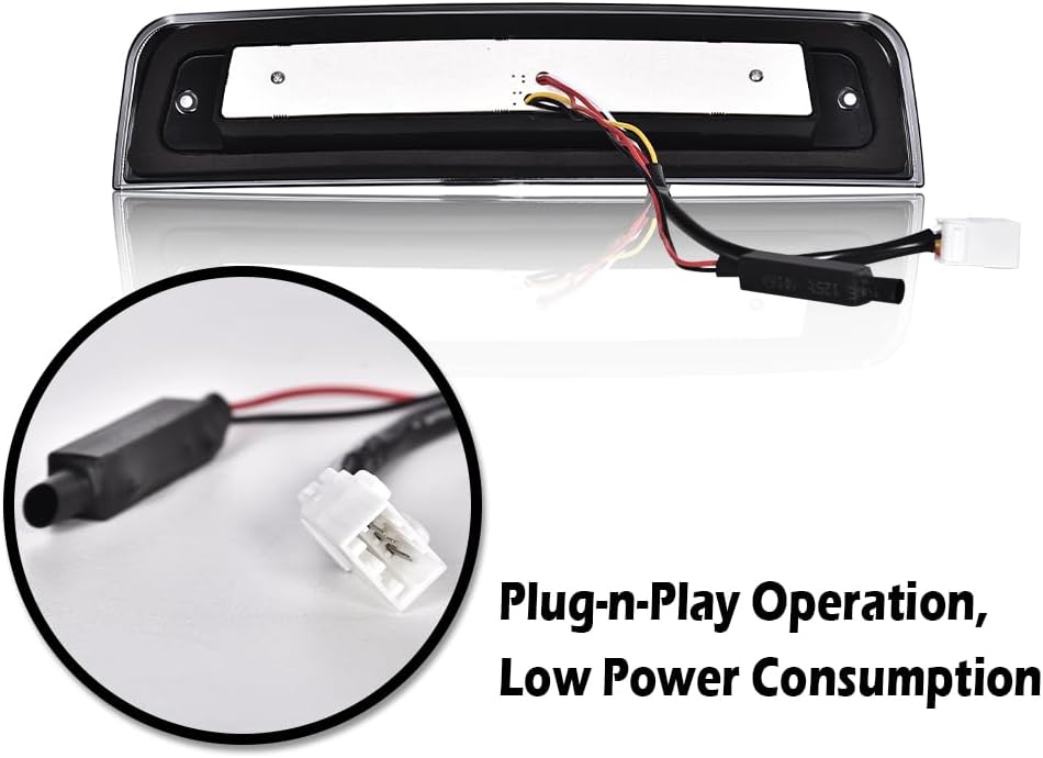 G-PLUS LED Bar Third Brake Light Compatible with Dodge Ram 1500 2009-2010/Fit Dodge Ram 2500 3500 2010/Fit Dodge Ram 1500 2500 3500 2011-2017 High Mount Stop Light Smoky Lens Black Housing