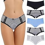 COMSOFT Soft Baumwolle Damen Slip Hipster Unterhosen Damen (Mehrfarbig F, M)