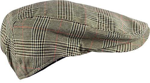 Image of Wonderful Fashion Men's Classic Herringbone Tweed Wool Blend Newsboy Ivy Hat (Large /X-Large, Charcoal)