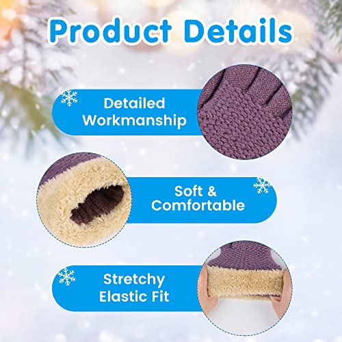 Arctic Paw Kids Winter Gloves 2 & 3 Pack - Touchscreen Knit Gloves with Faux Fur Cuff3