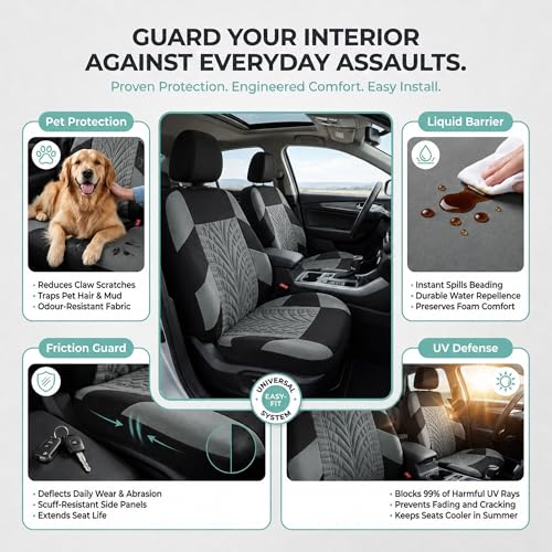 Protege tu SUV con estas fundas de asiento de coche universales de tela con respaldo bajo 6
