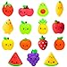 GROBRO7 15-teiliges Quetsch-Spielzeug-Set für Kinder, Kawaii, Silikon, Lebensmittel, Tier, Obst, Quetschspielzeug, niedlich, cremig, Stressabbau, Spielzeug für Taschen, Geburtstagsgeschenke
