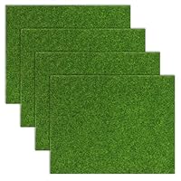 4 Stück Kunstgras Dekoration, 20 x 25 cm Kunstrasen-Basteln, Mini Kunstgarten Gras Teppich Dekor Basteln, Grasmatte für Basteln Außen Dekorationen Puppenhaus DIY Ornament