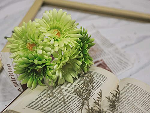 Topia Artificial African Daisies Flowers African Daisy Silk Flowers Artificial Gerbera Daisies Pack Of 10 (Green) #TOP3