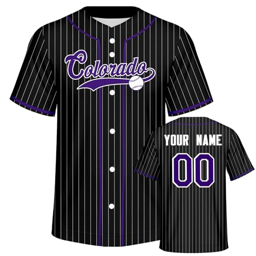 Custom Baseball Jersey Striped Button Down Shirt Personalized Add Any Name Number for Men Women Youth Kids miniatura 3