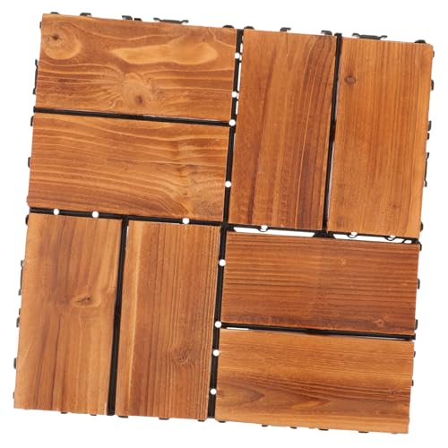 KONTONTY Dalles De Terrasse Résistantes Aux Intempéries Dalles De Sol Emboîtables Pour Patio Extérieur Terrasse En Bois Carbonisé Pour Jardin Et Cour