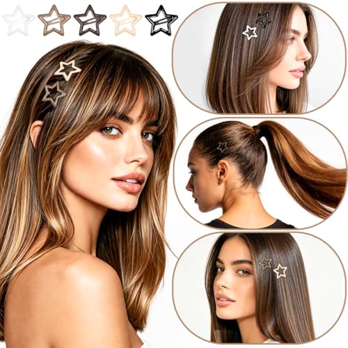 60 Pinzas de Estrella para Cabello en Tonos Marrones miniatura 5