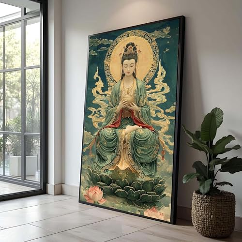 Affiche méditation bouddhiste fleur de lotus pour créer un espace zen dans votre salon