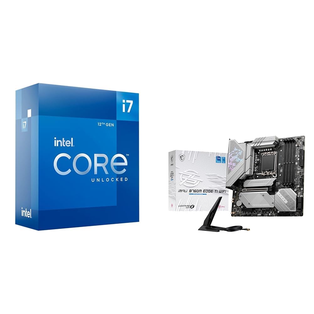 Intel Core i7-12700K Gaming Desktop Processor + MSI MPG B760M Edge TI WiFi Gaming Motherboard